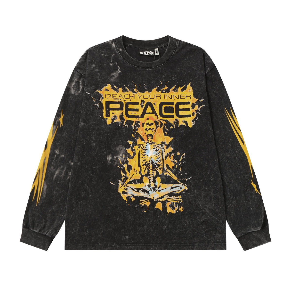 Hellstar Washed Black Graphic Long-Sleeve T-Shirt — hero
