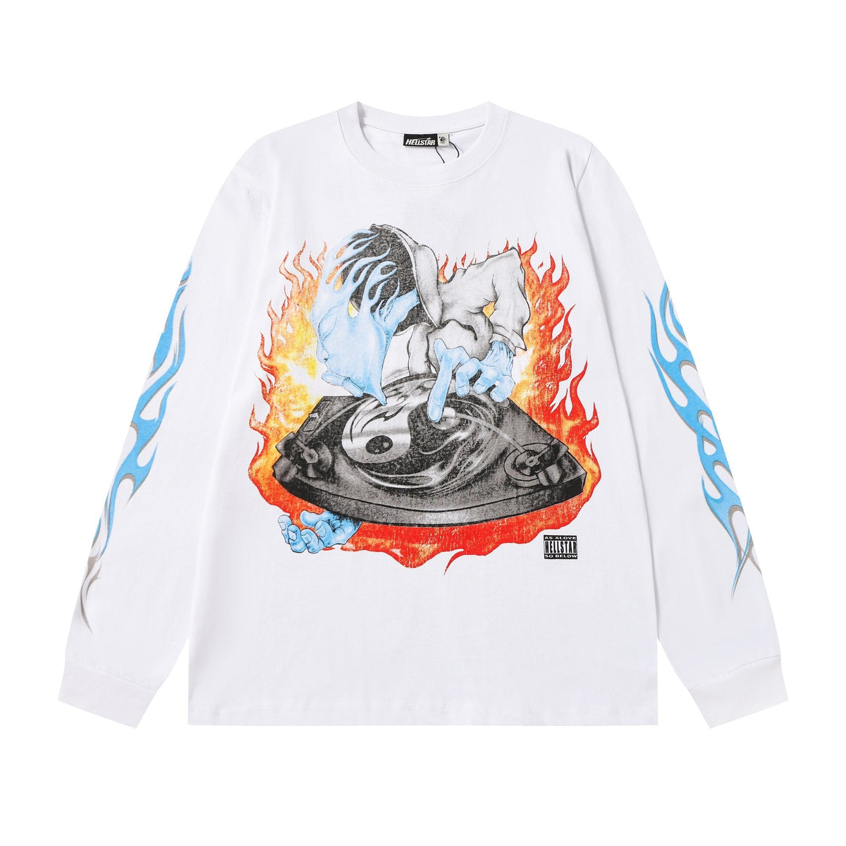 Hellstar Flame Turntable Graphic Long-Sleeve T-Shirt — hero
