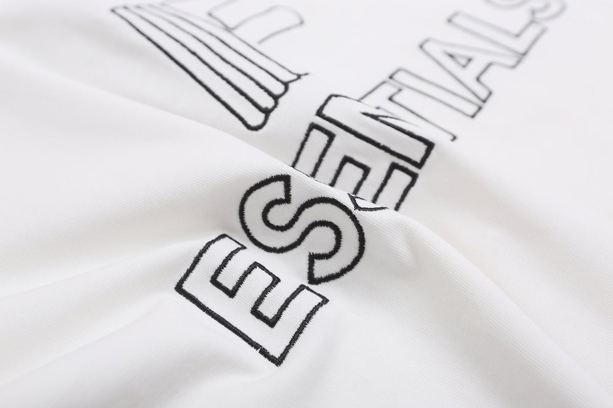 ESSENTIALS F-Letter Embroidered Graphic T-Shirt — fabric_closeup