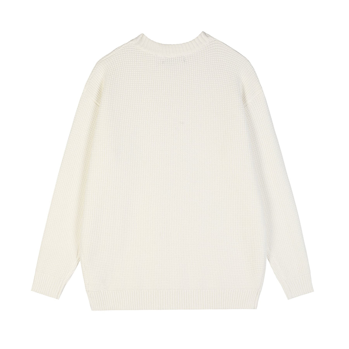 Chrome Hearts Slogan Patch Waffle Knit Crewneck Sweater — back