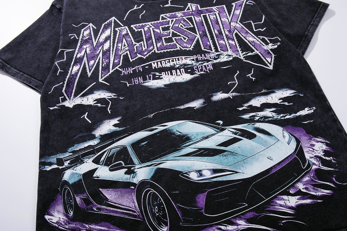 MAJESTIK Washed Rhinestone Graphic T-Shirt — detail