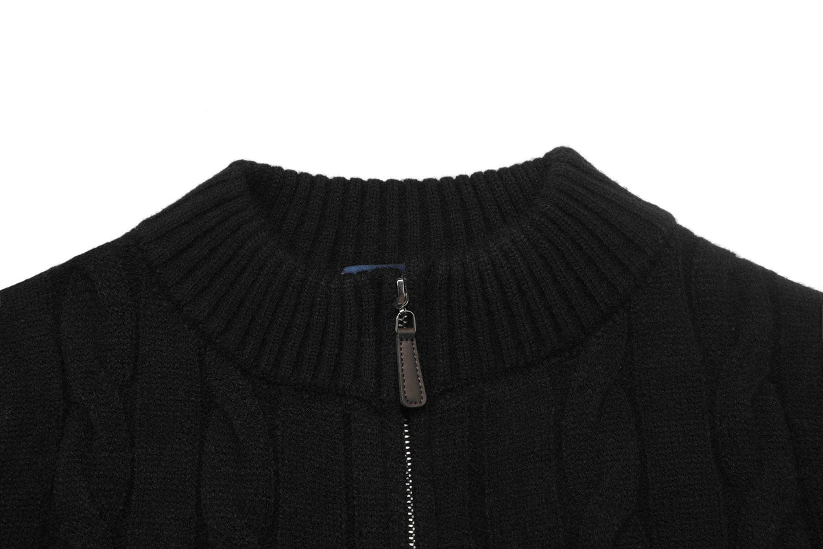 Test2-Ralph Lauren Cable-Knit Quarter-Zip Sweater — detail